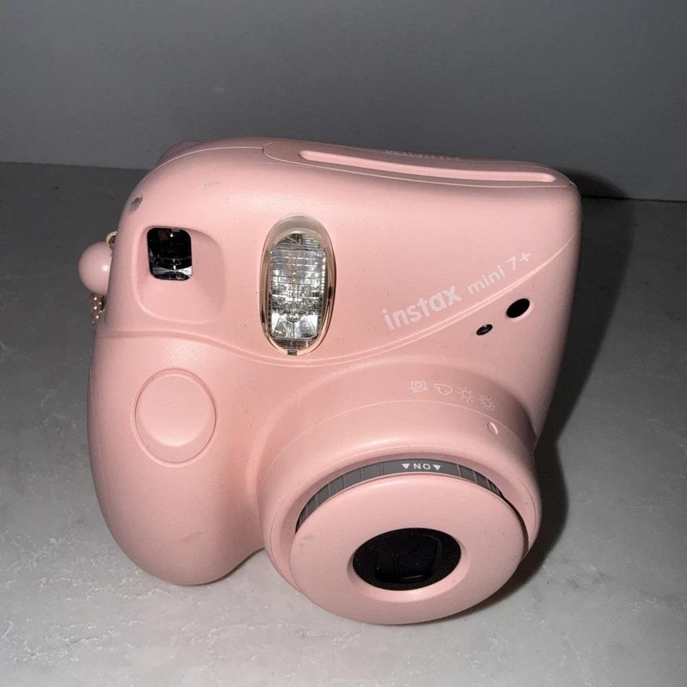 Fuji Instax Mini 7 + Plus Camera Light Pink Tested and Working